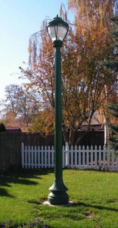 Green lampost in downtown Weston