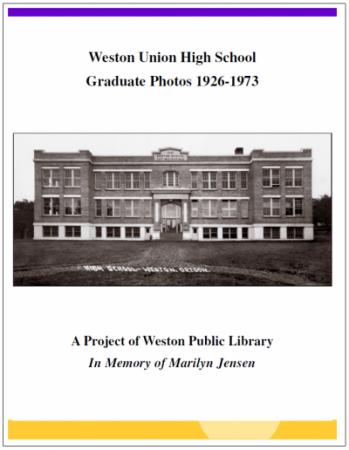 Weston Union High School graduate photos 1926-1973 cover